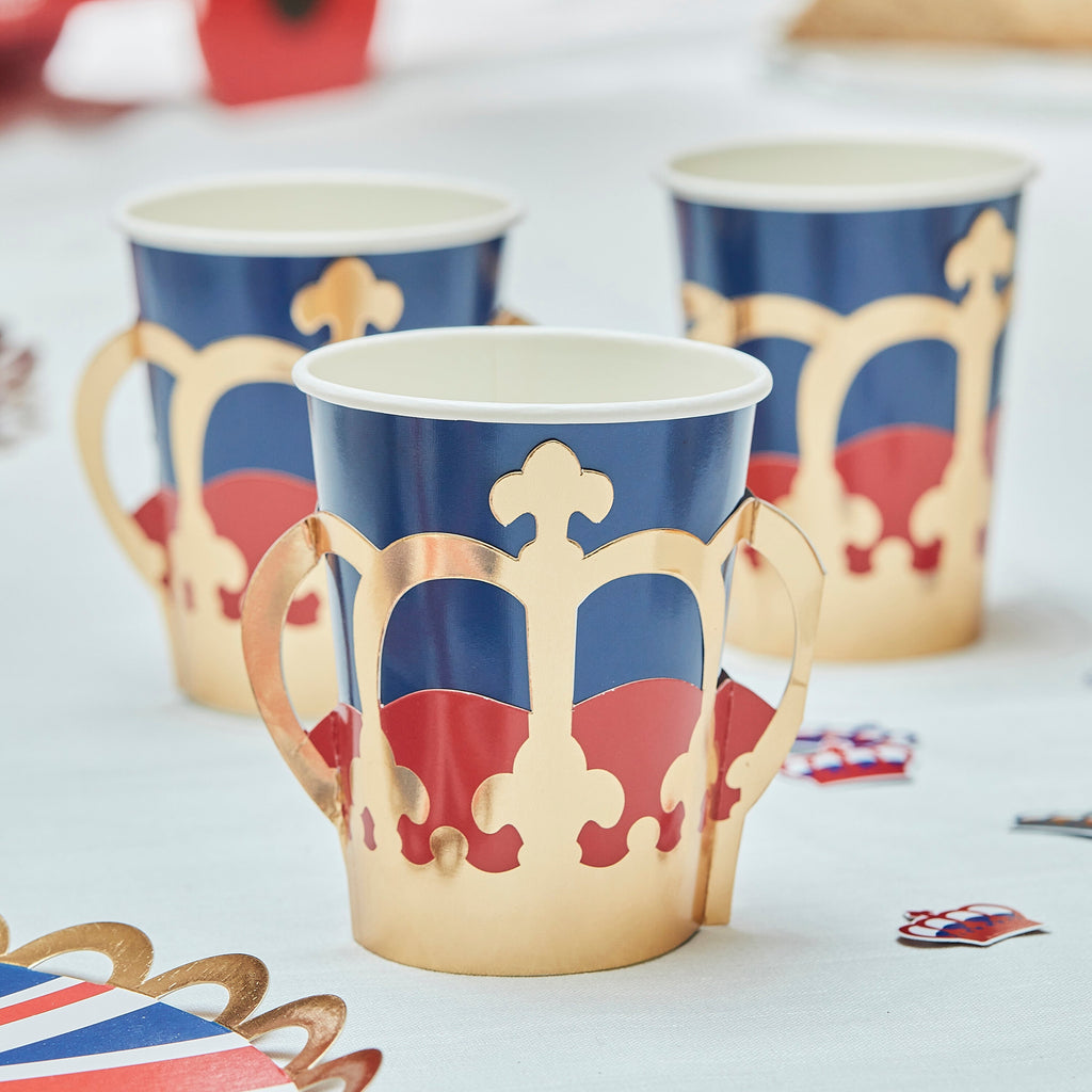Gold Crown Pop Out Paper Cups