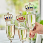Gold Crown Glass Topper Decorations