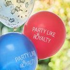 Red, White & Blue Party Like Royalty Confetti Balloons- 5 Inner Pack