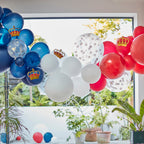 Red, White & Blue Balloon Arch With Crowns