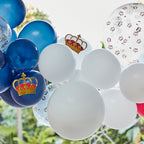 Red, White & Blue Confetti Balloon Arch With Crowns