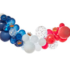 Red, White & Blue Balloon Arch With Crowns