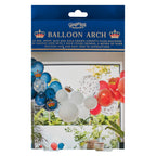 Red, White & Blue Confetti Balloon Arch With Crowns
