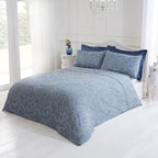 Paisley Chambray Blue Luxury Cotton Rich Jacquard Duvet Cover