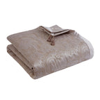 Paisley Natural Luxury Jacquard Quilted Throw (150cm x 200cm)