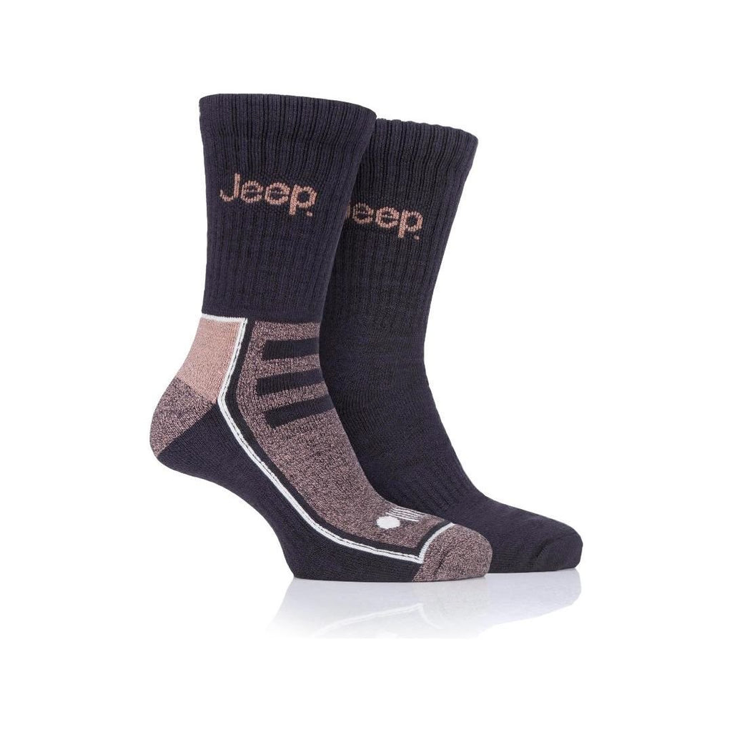 Jeep Mens 2pr Jeep Bamboo Boot Socks - Brown Earth - Beales department store