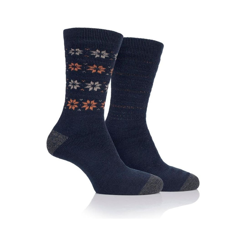 Jeep Mens 2pr Jeep Brushed Thermal Boot Socks - Blue Sand - Beales department store