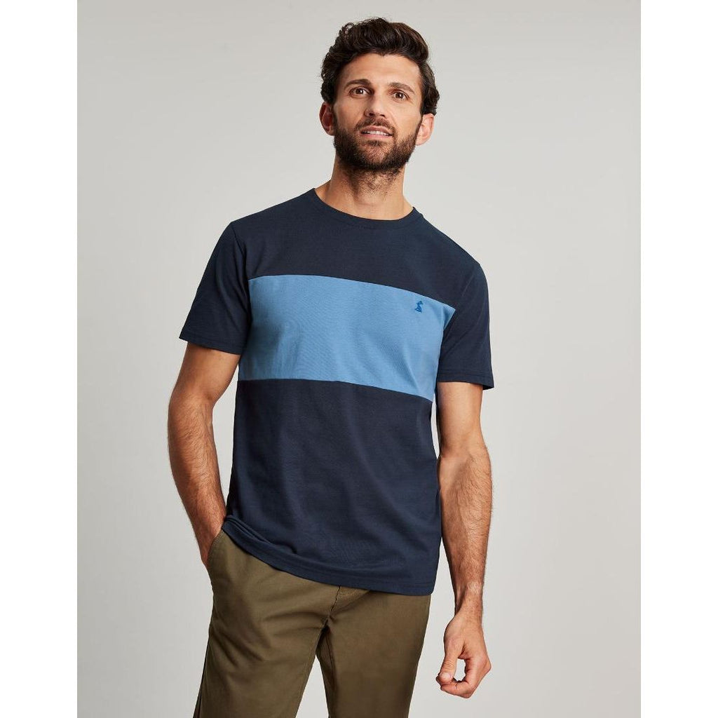 Joules Colourblock Short Sleeve T-shirt - Blue - Beales department store
