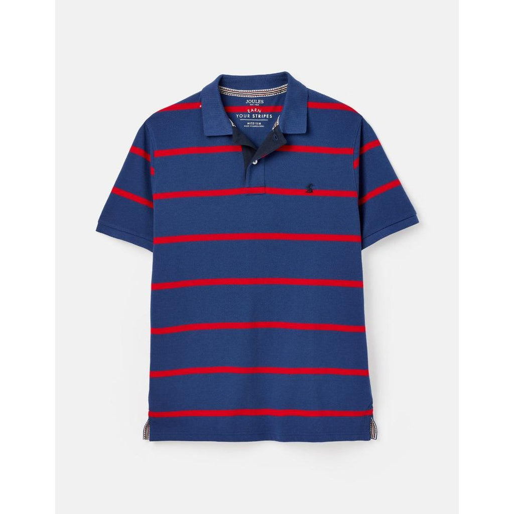 Joules Filbert Polo Shirt - Navy Red Stripe - Beales department store