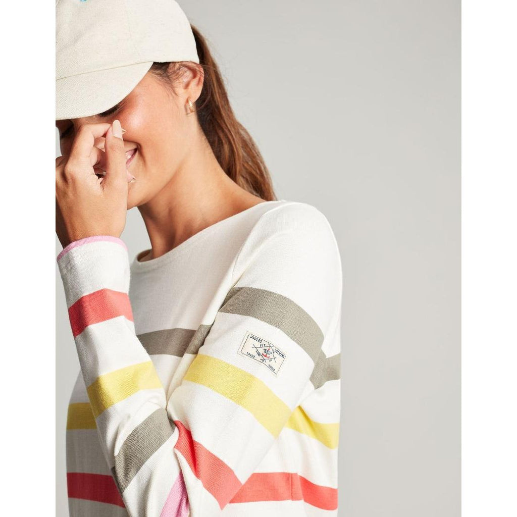 Joules Harbour Stripe Long Sleeve Jersey Top - Muti Stripe - Size 14 - Beales department store