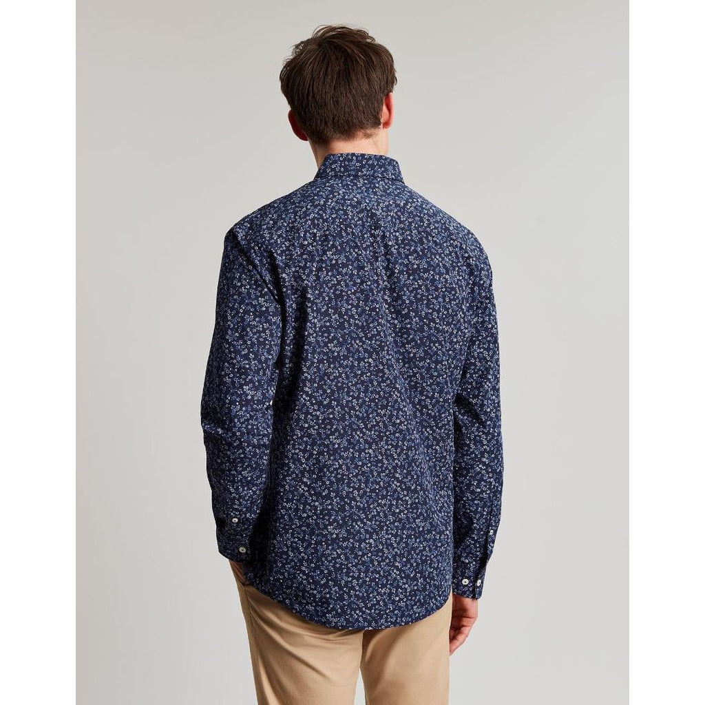Joules Invitation Classic Fit Printed Shirt - Navy Ditsy - Beales department store