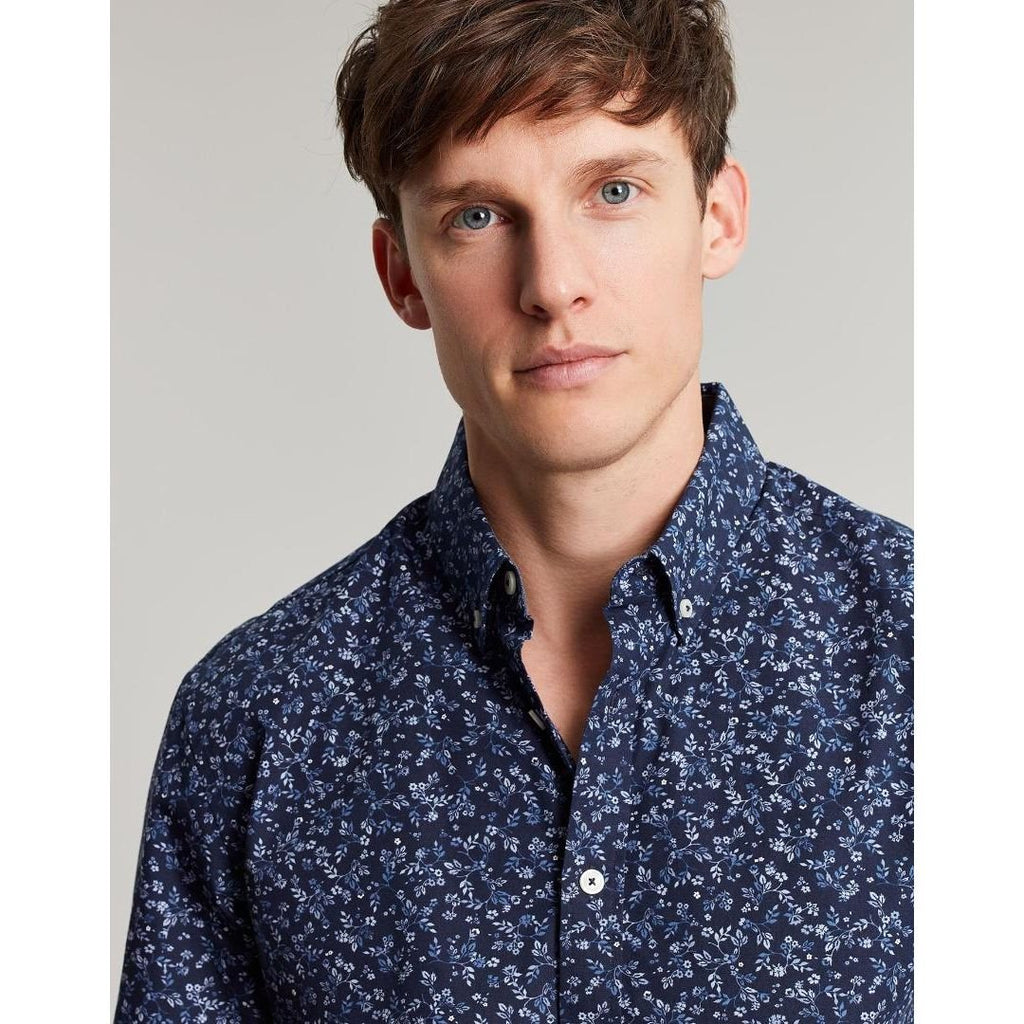 Joules Invitation Classic Fit Printed Shirt - Navy Ditsy - Beales department store