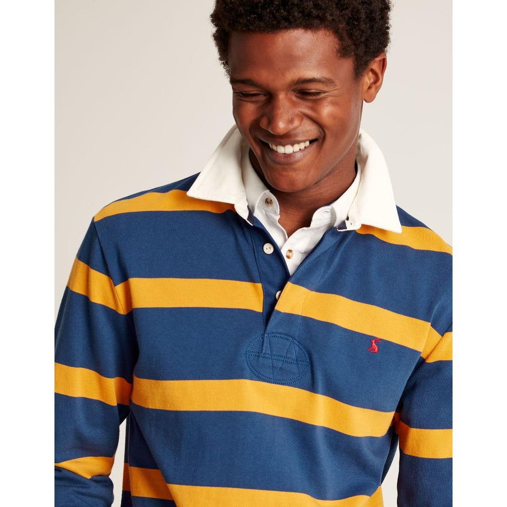 Joules Onside Rugby Shirt - Blue Yellow Stripe - Beales department store