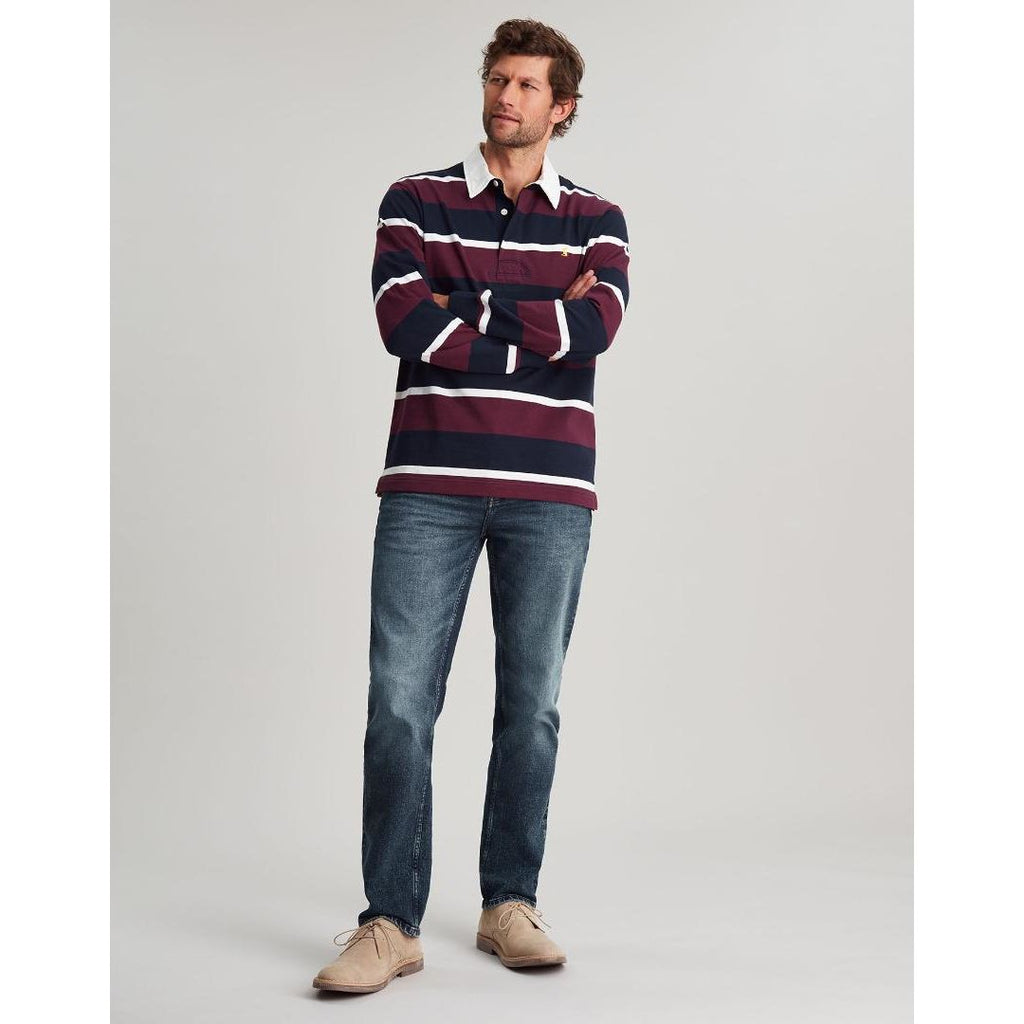 Joules Onside Rugby Shirt - Purple Navy Stripe - Beales department store