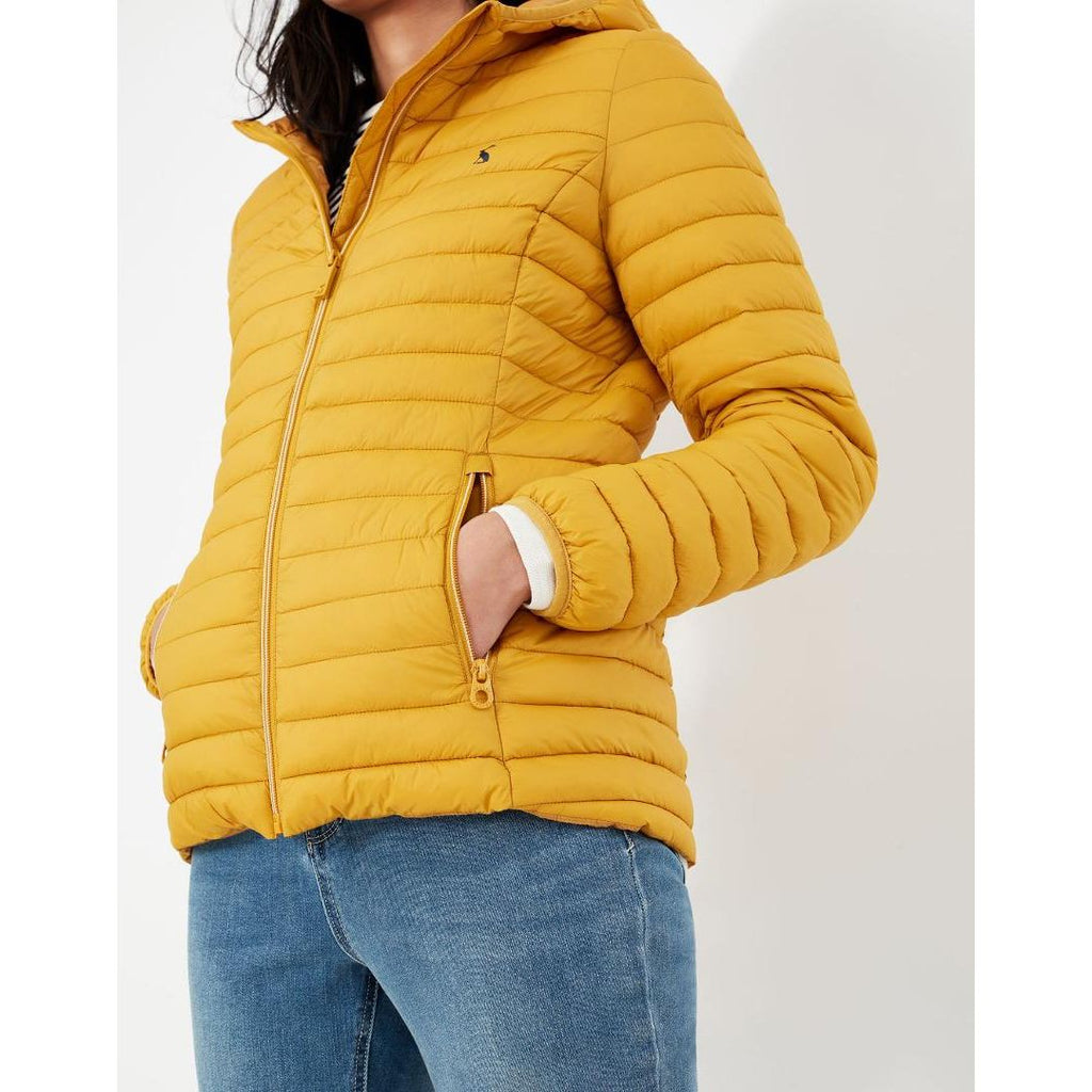 Joules Snug Shower Proof Packable Puffer Coat - Antique Gold - Beales department store