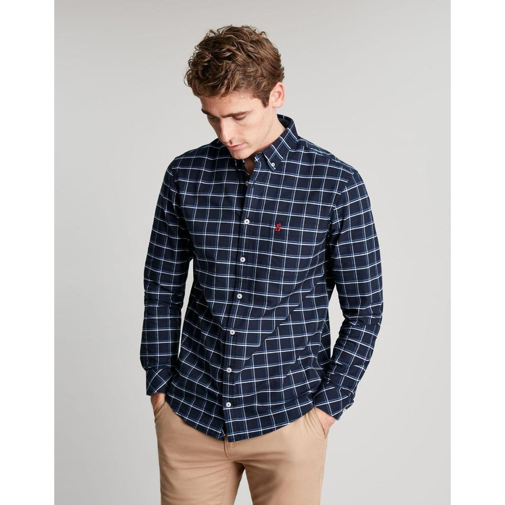 Joules Welford Fit Check Shirt - Navy Blue Check - Beales department store