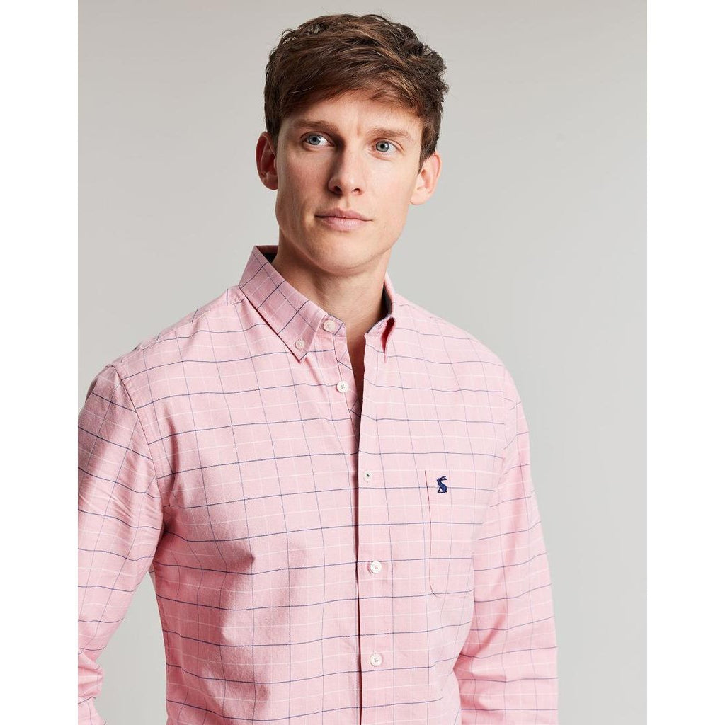 Joules Welford Long Sleeve Classic Fit Check Shirt - Pink Check - Beales department store
