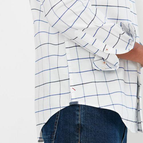 Joules Welford Long Sleeve Classic Fit Check Shirt - White Check - Beales department store