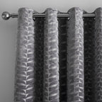 Kendal Charcoal Grey Velvet Eyelet Curtains