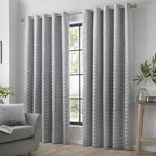 Kendal Silver Grey Velvet Eyelet Curtains