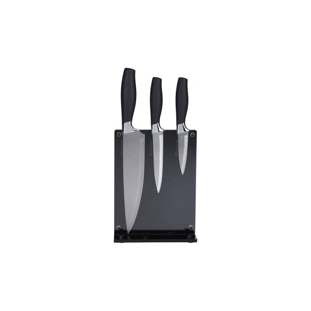 Knife Set 3 Pieces With Acrylic Stand - Beales department store