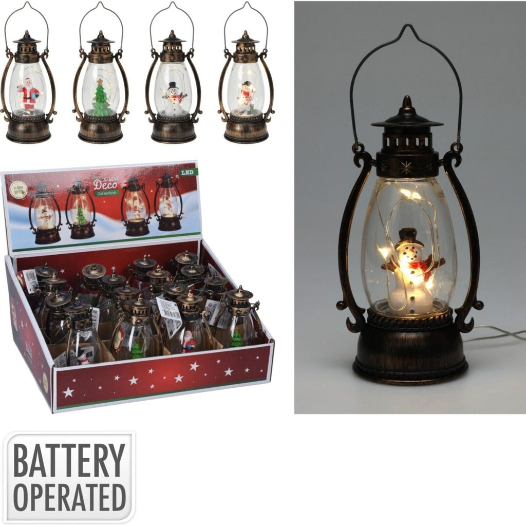 Lantern With LED Lights 14cm - Available In 4 Designs - Beales department store