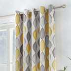 Lennox Grey Ochre Eyelet Curtains