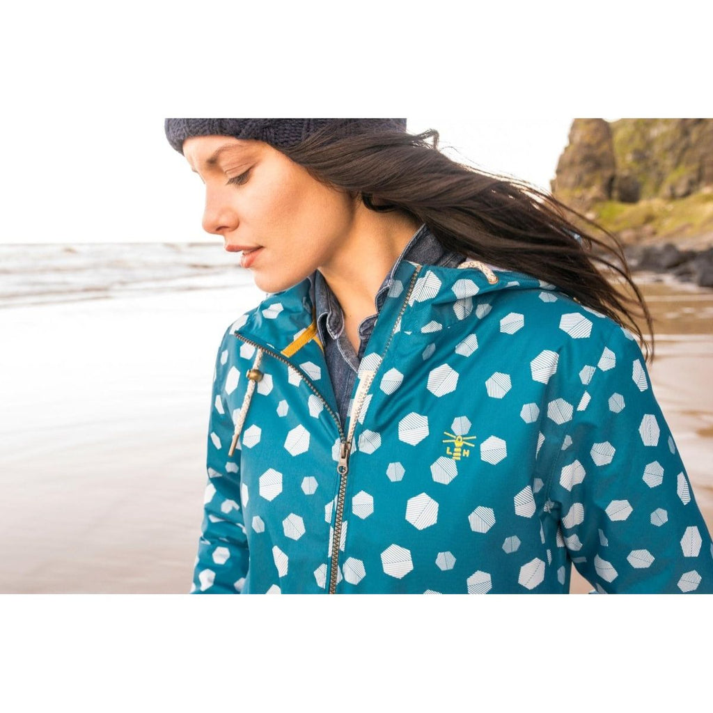 Lighthouse Aria Waterproof Coat - Ocean Deep Hex - Beales department store