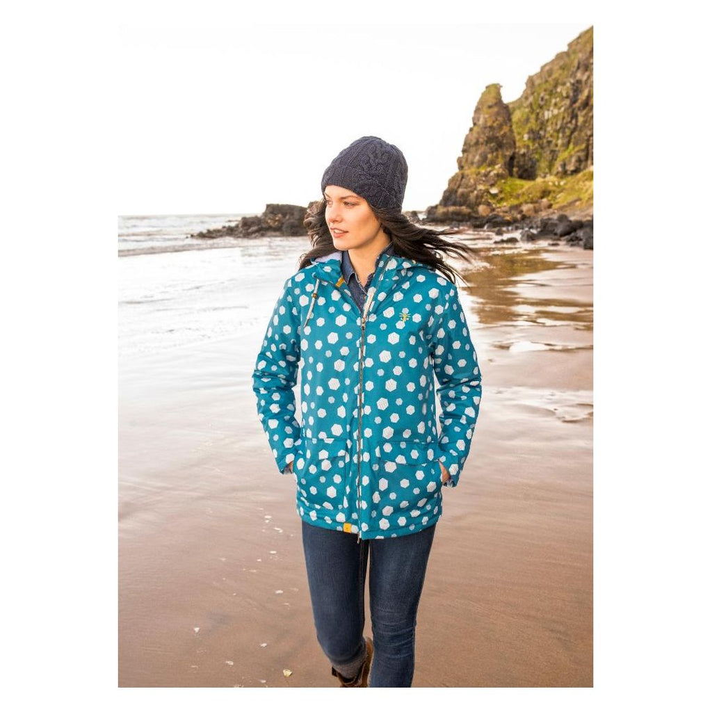 Lighthouse Aria Waterproof Coat - Ocean Deep Hex - Beales department store