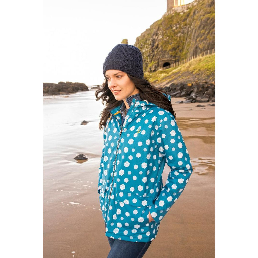 Lighthouse Aria Waterproof Coat - Ocean Deep Hex - Beales department store