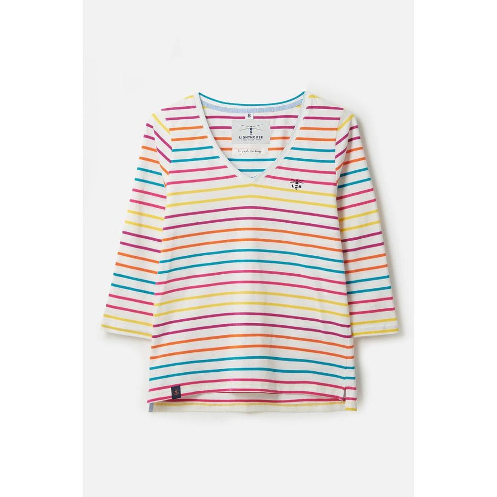 Lighthouse Ariana Top - Teal Pink Stripe - Beales department store