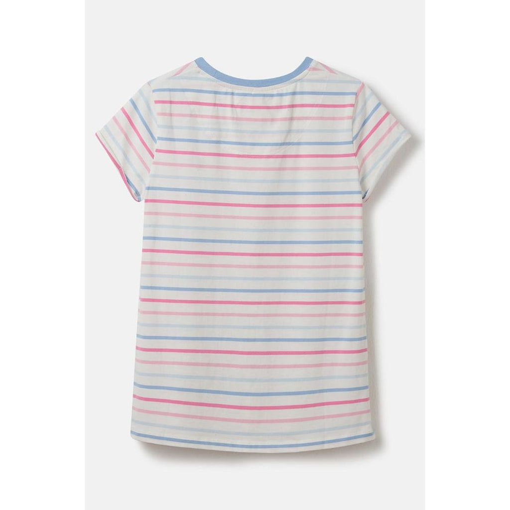 Lighthouse Causeway Tee - Pink Blue Stripe - Beales department store