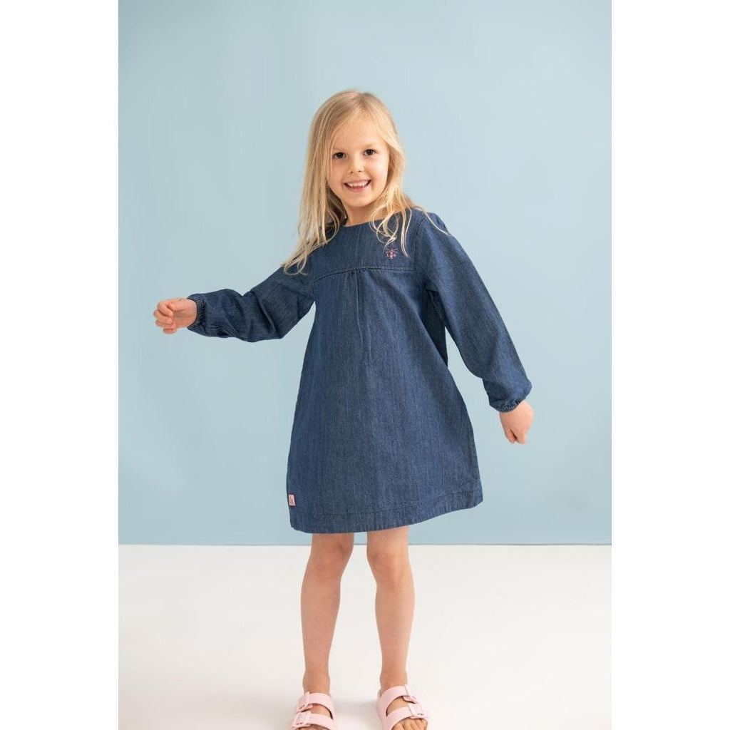 Little Lighthouse Penny Dress - Washed Denim - Beales department store