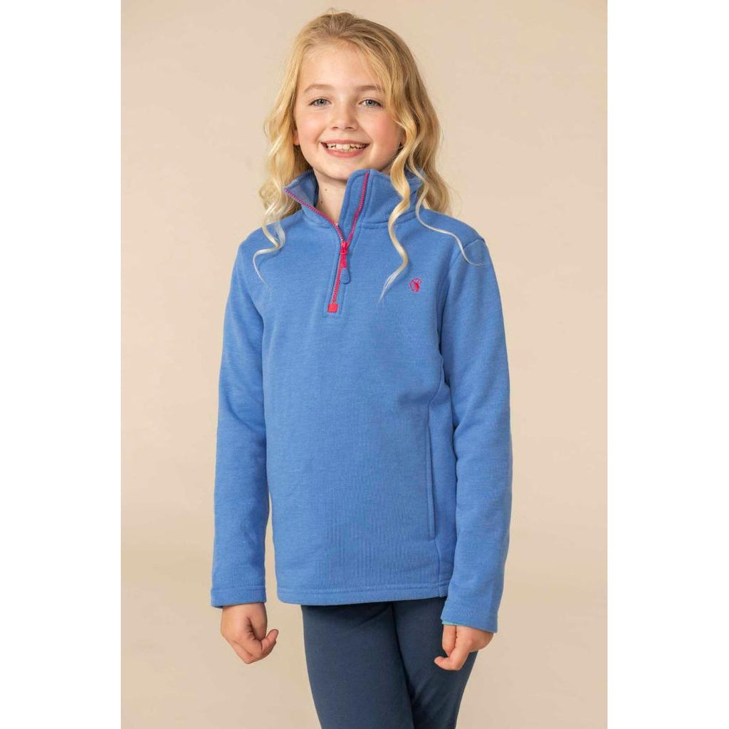 Little Lighthouse Robyn Girls Half Zip Jersey - Cornflower - Beales department store