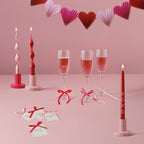 Red & Pink Satin Bow Drink Markers- 10 Inner Pack