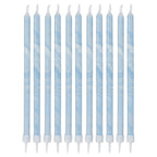 Blue Tall Marble Birthday Cake Candles