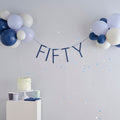 Navy 50th Birthday Milestone Balloon Bunting- 5 Inner Pack