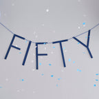 Navy 50th Birthday Milestone Balloon Bunting- 5 Inner Pack