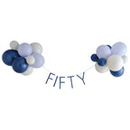 Navy 50th Birthday Milestone Balloon Bunting- 5 Inner Pack