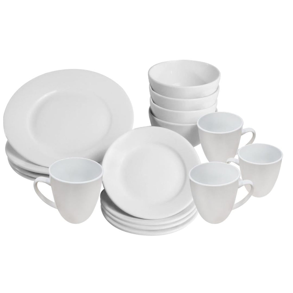 Maison & White 16 Piece White Porcelain Dinner Set - Beales department store