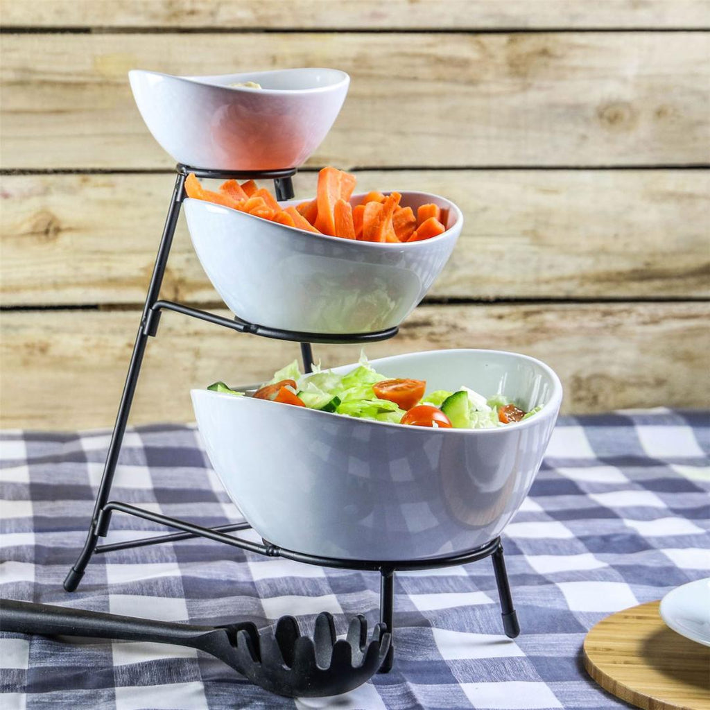 Maison & White 3 Tier Serving Set Bowls - Beales department store