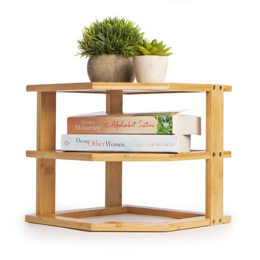 Maison & White Bamboo 3 Tier Corner Shelf - Beales department store