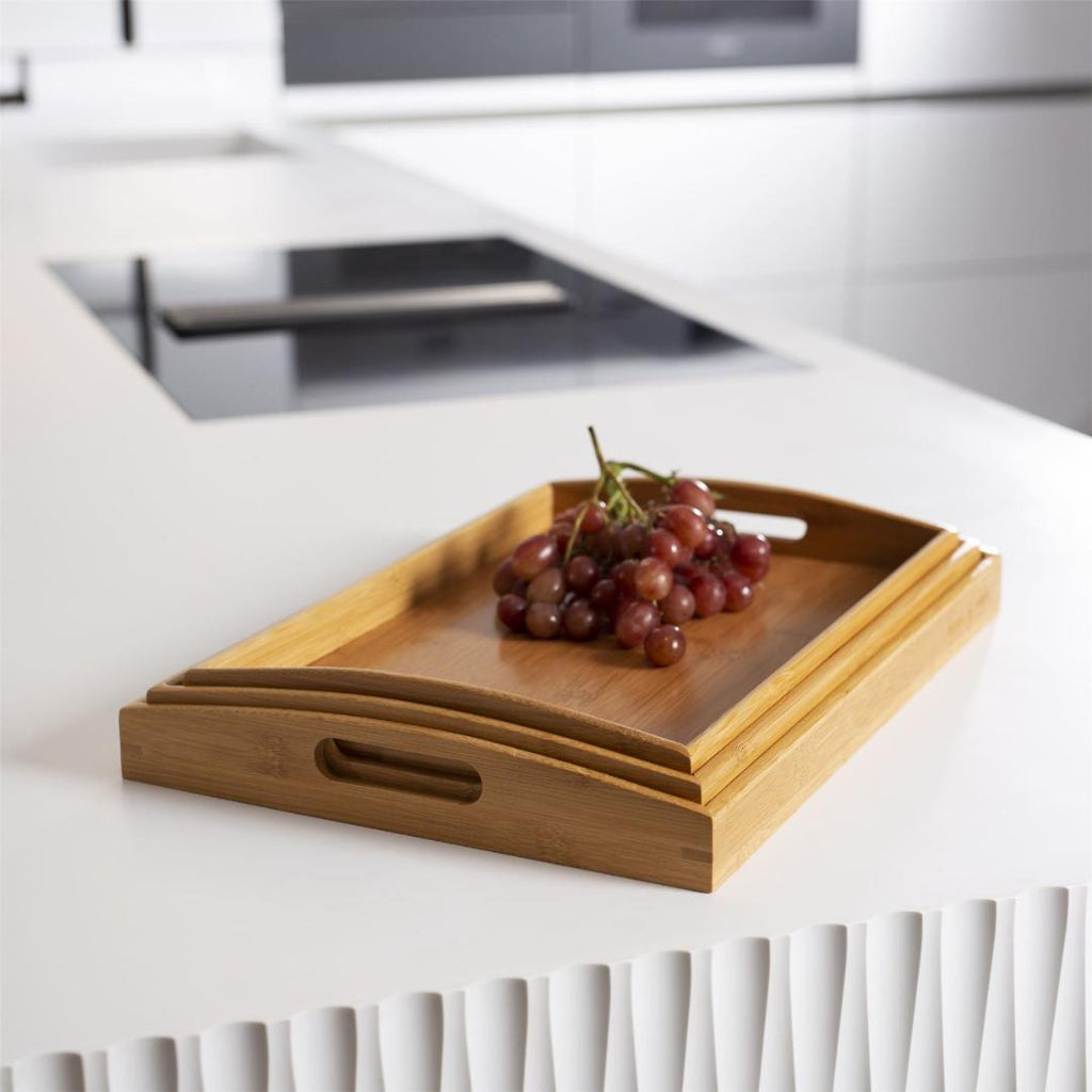 Maison & White Bamboo Serving Trays - Set of 3 - Beales department store