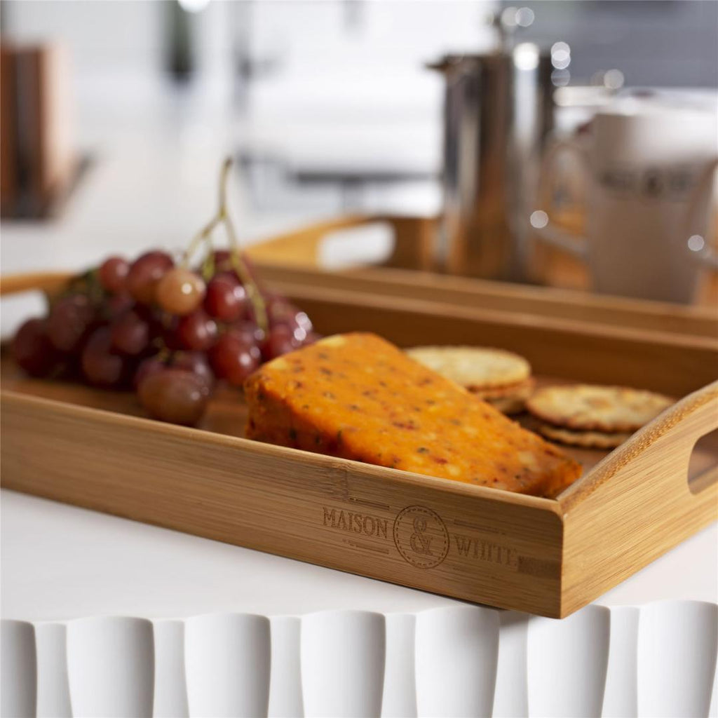 Maison & White Bamboo Serving Trays - Set of 3 - Beales department store