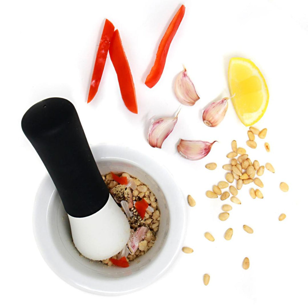 Maison & White Ceramic Pestle & Mortar Set - Beales department store