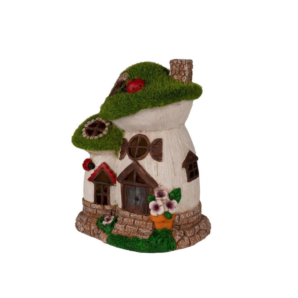 Maison & White Garden Solar Ornaments Garden Mushroom House with Ladybug - Beales department store