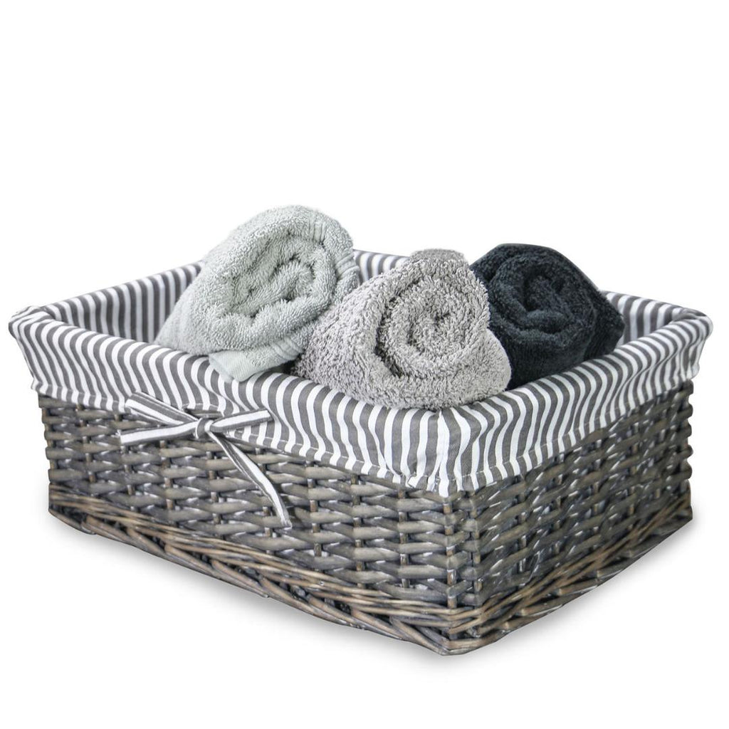 Maison & White Grey Wicker Baskets Set of 3 - Beales department store