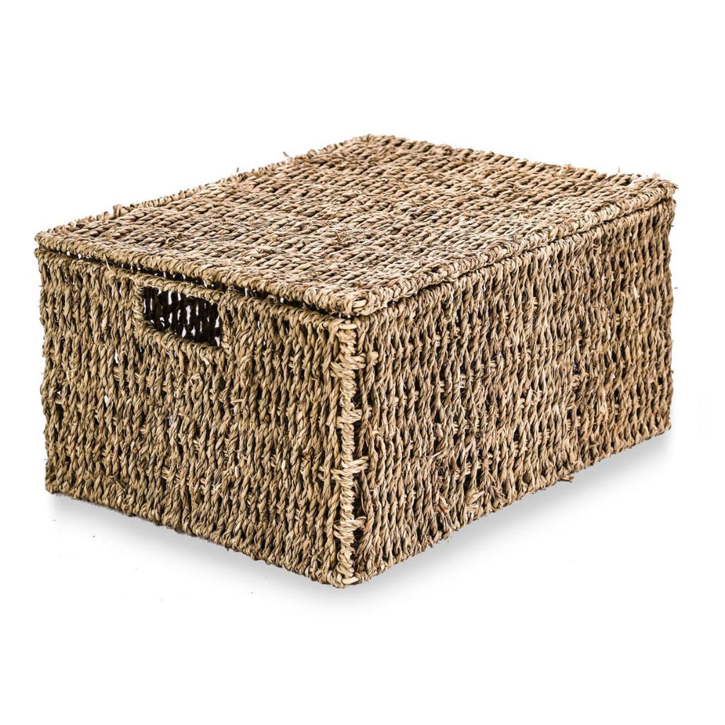 Maison & White Seagrass Storage Basket with Lid - Beales department store