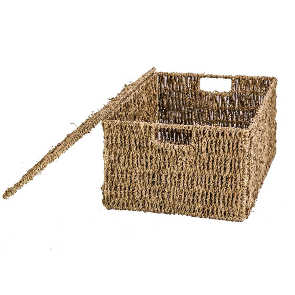 Maison & White Seagrass Storage Basket with Lid - Beales department store