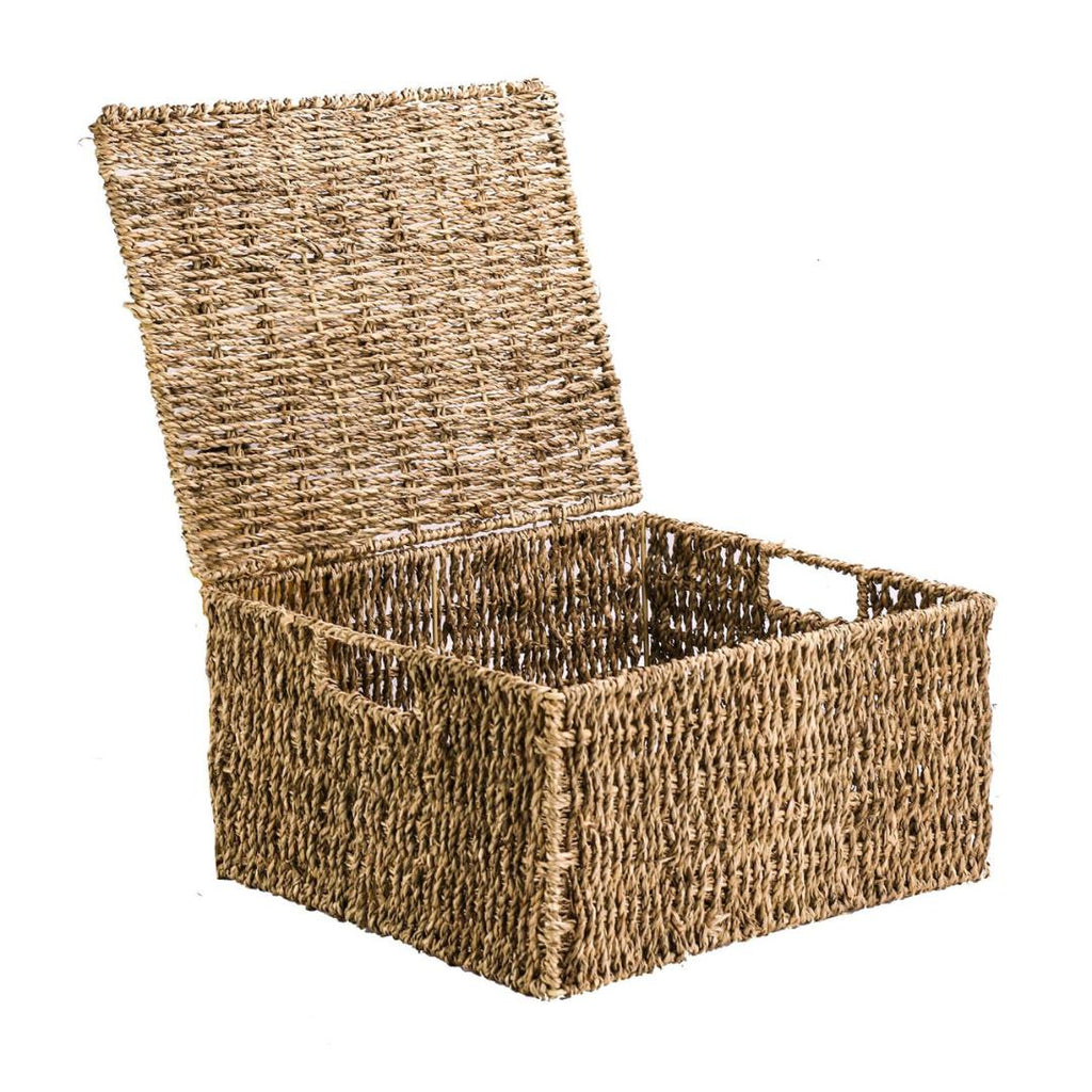 Maison & White Seagrass Storage Basket with Lid - Beales department store